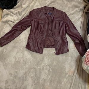 Maroon leather jacket